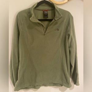 North Face 1/4 Zip Pullover (green, size L)